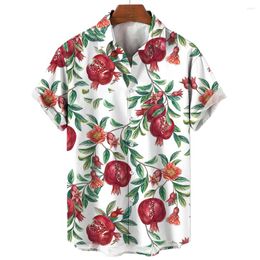 Camicia da uomo per camicie casual con motoslitte di fiore di melograno stampa 3D T -outdoor outdoor streetwear per uomo Abbigliamento Tops Summer Summer