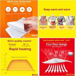 Other Household Sundries 10/30Pcs Adhesive Warm Sticker Body Warmer Stick Heat Winter Hand Foot Pain Relief Relax Pocket Keep Skin Bac Dhxsy