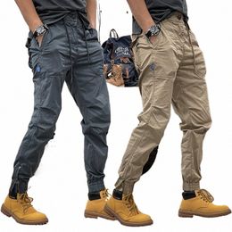 men's Cargo Pants Fi Hip Hop Multi-pocket Trousers Trendy Streetwear Safari Style Sweatpants Mens Work Tactical Tracksuit b9NV#