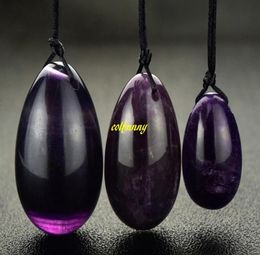 3pcsset Drilled Natural Amethyst Crystal Yoni Egg Kegel Exercise Crystal Healing Reiki Chakra Jade Egg For Women Health Care4994634