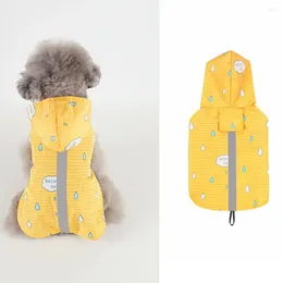 Dog Apparel Durable Pet Rain Cloak Soft Material Comfortable Printing Raincoat For Outdoor