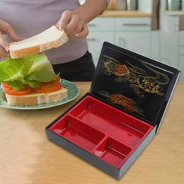 Dinnerware Japanese Bento Box Traditional Tableware Bowl Lunch 3 Compartments For