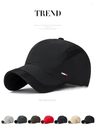 Ball Caps Fashion Men Women Big Head Summer Breathable Mesh Quick Dry Hat Outdoor Sports Sun Red Leather Label Sunscreen