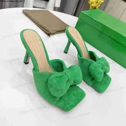 summer Spring fashion high-heeled Sandals slippers designer towel fabric bow with novel joker heel height 10 cm six Colours size 35-42