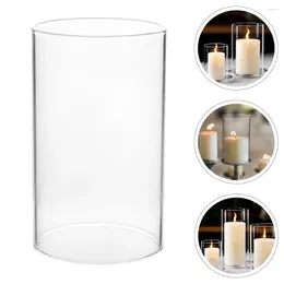Candle Holders Glass Cover Candleholder Tube Shade Open Flame Cylinder Candles &