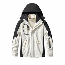 Jaquetas femininas Three-in-e Forro de lã removível de duas peças ao ar livre Jet Ski Snow Warm Parkas Masculino Mountaineering Ski Suit T7jh #