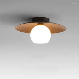 Ceiling Lights Modern Corridor Aisle Light Minimalist Entrance Foyer Cloakroom Retro Wood Grain Colour Balcony Lighting Fixtures