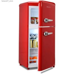 Refrigerators Freezers Mini refrigerator with 3.5 Cu feet 2 doors suitable for apartments/dormitories/offices/homes/basements/garages retro red Colour Q240326