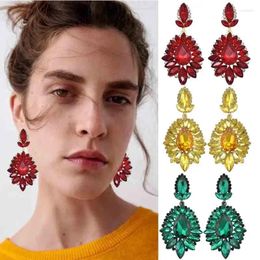 Dangle Earrings Luxury Leaf Flower Crystal Pendant For Women Bridal Wedding Engagement Drop Earring Summer Party Jewelry Gift Brincos
