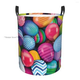 Laundry Bags Foldable Basket For Dirty Clothes Easter Eggs Print Storage Hamper Kids Baby Home Organiser