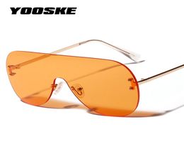 YOOSKE 2019 Oversized Sunglasses Women Vintage Luxury Brand Designer Sun glasses For Women Brown Black Red Orange Eyewear UV4009555651