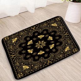 Bath Mats Bohemian Style Bedroom Carpets Simple Retro Pads Bathroom Kitchen Flannel Absorbent Anteroom Rugs Washable Home Decoration