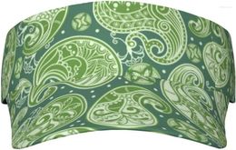 Ball Caps Sport Sun Visor Hat Green Paisley Pattern Empty Top Cap For Jogging Walking