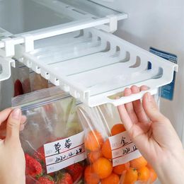 Kitchen Storage Refrigerator Sealed Bags Rack Fridge Organiser Hanging Clip Slide Rail Tray Drawer Fresh-Keeping Bag Hold