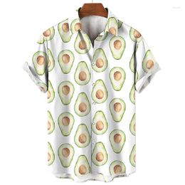 Men's Casual Shirts Pineapple Lemon Passion Fruit Hawaiian Shirt Men 3D Print Coconut Summer Short Sleeve Tops Street Oversized Blouse