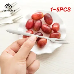 Forks 1-5PCS Stainless Steel Two-tine Flatware Fruit Fork Birthday Party Pick Snack Dessert Kitchen Accessorie