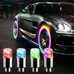 Upgrade 4 Pcs Wheel Lights Cap Car Auto Wheel Tyre Tyre Air Valve Stem LED Light Cap Cover Accessories For Bike Car Motorcycle Waterproo