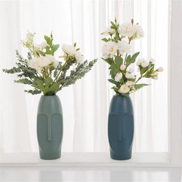 Vases Comfortable Feel Pe Decorative Vase Simple Style 108 Grams Plastic Living Room Floral Decorations Flower