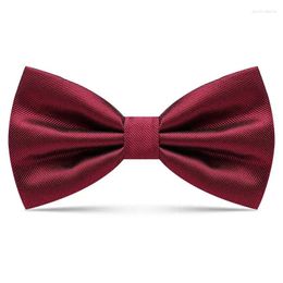 Bow Ties High Quality Men's Groom Wedding Solid Colour Tie Formal Business Sky Blue Red Black Navy Suit Shirt With Accessories