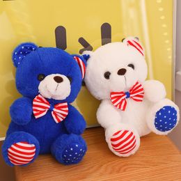 Cute Bear Plush Toy 25cm Stuffed Animals Teddy Bear British Style Bow Tie Sitting Bear Plushie