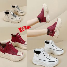 Positive Comfort High top shoes spring and autumn vintage womens shoes thick soled small white shoes leisure sports board shoes GAI 35-40