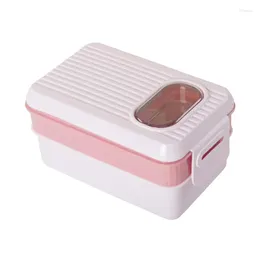 Storage Bottles Lunch Box With Compartments Double Layer Insulated Food Container 1600ml Stackable 2-In-1 Compartment