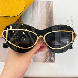 Sunglasses HIGH Trendy L40119I Women CAT EYE Glasses Frame Acetate Designer Tortoiseshell Black White UV400 Fashion