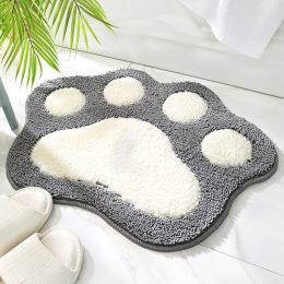 Mats Cat Claw Flocked Super Absorbent Bathroom Carpet Thicken No Hair Loss Antislip Bathtub Side Rugs Easy To Clean Toilet Room Rug