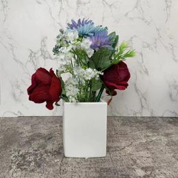 Vases Nordic Ceramic Pure White Colour Book Shape Vase For Flower And Table Decor