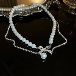 Bracciale con perno con collana a cerchio di perle Orecchini con gioielli di fidanzamento per matrimoni Gioielli di perle per regalo da donna