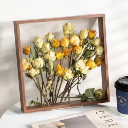 Frame INS Wooden Transparent Photo Frame DIY Double Sided Photo Poster Display Stand Dried Flower Photo Frame Desktop Decoration Gifts