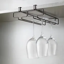 Kitchen Storage Portable Rack Iron Wine Glass Hanging Bar Hanger Shelf Stainless Steel Stand Roll Holder