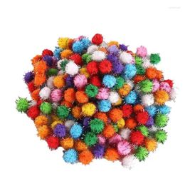 Party Decoration 4000pcs 1 Cm Glitter Tinsel Pom Poms Sparkle Fluffy PomPom Balls For DIY Craft Making Assorted Colour