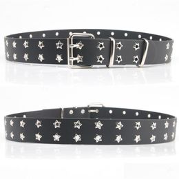 Belts New Star Double Pin Hole Belt Womens Fashion Versatile Casual Punk Jeans Decorative Girls Summer Outdoor Cool Drop Delivery Acce Dhkbu