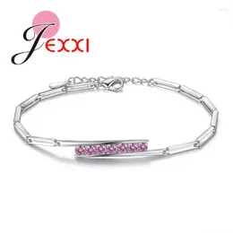 Link Bracelets Charm Infinity Three Colours Cuibic Zirconia 925 Sterling Silver Adjustable Exquisite Low Key Female Accessories Bracelet