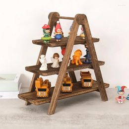 Kitchen Storage 3 Tier Shelves Fruit Snacks Solid Wood Folding Sushi Tray Display Rack Food Camping Party Restaurant Organisation