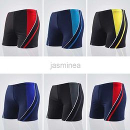 Men's Swimwear Men Elastic Swimming Trunk Swimwear Striped Beach Swim Sport Short Briefs Surfing Summer Swimsuit Boxer Shorts Bathing Suit 24327