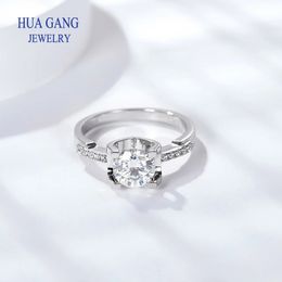 Ring 1CT 2CT 3CT VVS Lab Diamond Fine Jewellery for Women Wedding Party Anniversary Gift Real 925 Sterling Silver 240327