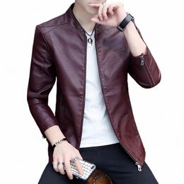 mens Biker Leather Jacket 2023 Autumn New Men's Fi Trend Decorative Motorcycle Leather Coat q1n8#