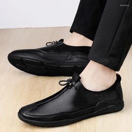 Casual Shoes Autumn Winter Mens Designer Genuine Leather Comfortable Handmade Formal Work Black/White Large Size 37-46