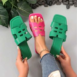 Slippers Slippers ig quality Original Outdoor Beac Sandals Flat Acrylicsual Soes Fasion Women Flip Flops Ceap slides slippier H240327