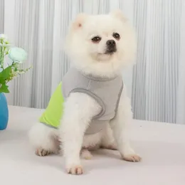 Dog Apparel Pet Baby Clothes Stylish Fleece Button Closing Collar Lapel Pullover Clashing Colours Lightweight Shake Velvet Coat