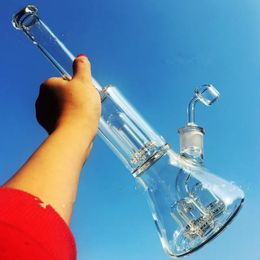 Glass Beaker Bong Dab Rig Perc Percolator 13" Tall Water Pipes Bongs Quartz Banger Bowl Oil Rigs Bubbler Smoking Pipe Thick free shipping