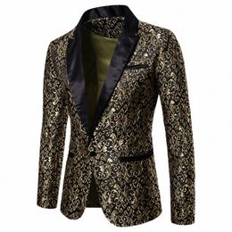 men's Floral Party Dr Suit Stylish Dinner Jacket Wedding Blazer Prom Tuxedo Casual Busin Pattern Lg Sleeved Lapel Suits I9kp#