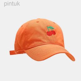 Ball Caps Cotton Cherry fruit embroidery Casquette Baseball Cap Adjustable Snapback Hats for men and women 37 24327