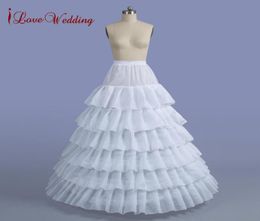 Top Quality White 6 Layer Cascading Ruffles 6 Hoops Petticoat Puffy Ball Gown Wedding Crinoline Formal Dress Underskirt For Quince9716759