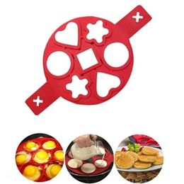 7/4Holes Silicone Round Heart Egg Pancake Maker Nonstick Egg Cooker Egg Omelette Mould Egg Ring Cooking Tool Kitchen Gadgets