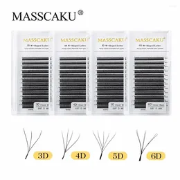 False Eyelashes MASSCAKU 3D 4D 5D6D W Shape Clover Bloom Handmade Premade Natural Soft Light Lashes Items Fake Lash