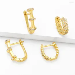 Hoop Earrings FLOLA Heart Zircon Small Hoops For Women Copper Gold Plated Crystal Fashion Jewellery Gifts Erst79
