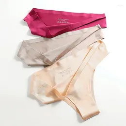 Women's Panties Triangle Pants Thong Women Ice Silk No Trace Ladies Yoga Sexy Plus Size Girl